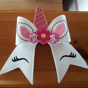 Unicorn Cheer Hair Bow